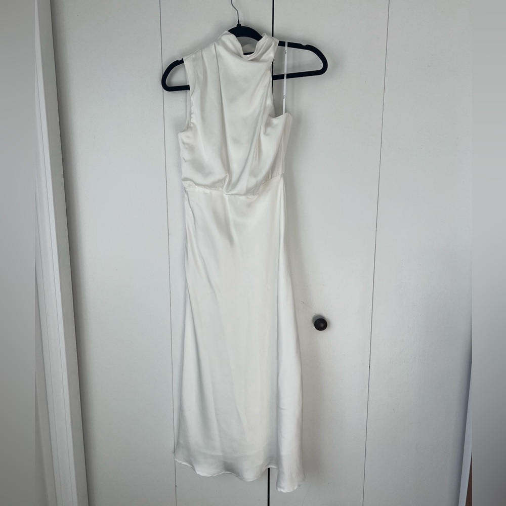 Lulus Asymmetrical Satin Dress